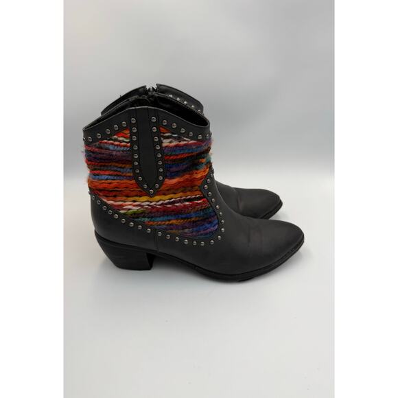Roper Black Multicolor Woven Studded Booties 8 - Picture 5 of 9